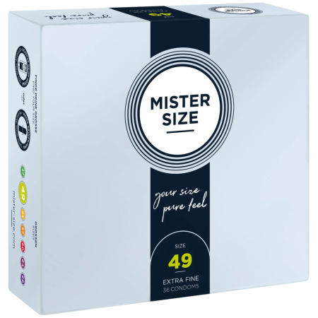 Mister Size 49 mm Condoms 36-Pack - Tailored Fit, Ultra-Thin Latex