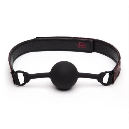 Fifty Shades of Grey Sweet Anticipation Adjustable Silicone Ball Gag Black/Red