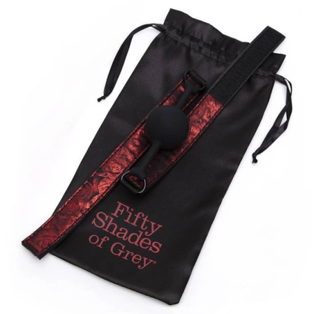 Fifty Shades of Grey Sweet Anticipation Adjustable Silicone Ball Gag Black/Red