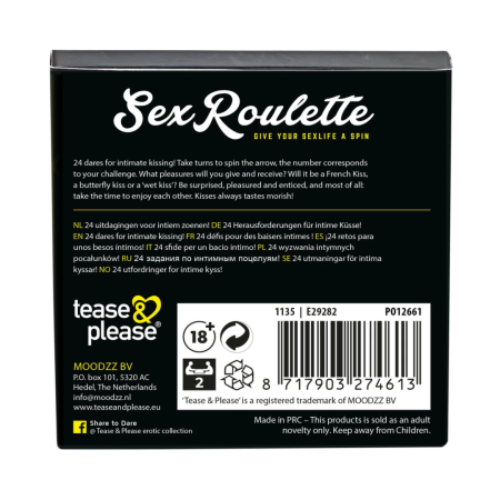 Tease & Please Sex Roulette Kiss - Interactive Couples Game, Multilingual