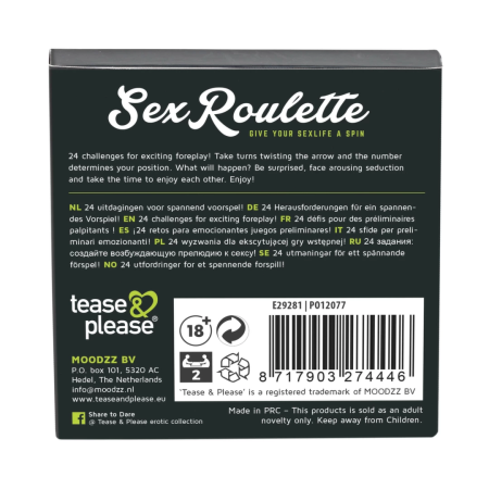 Tease & Please Sex Roulette Foreplay Game Multilingual Edition