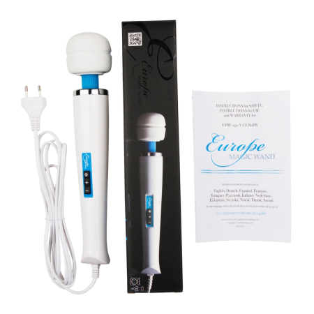 Europe Magic Wand Massager 230V, 6-Speed, Silicone Head, White