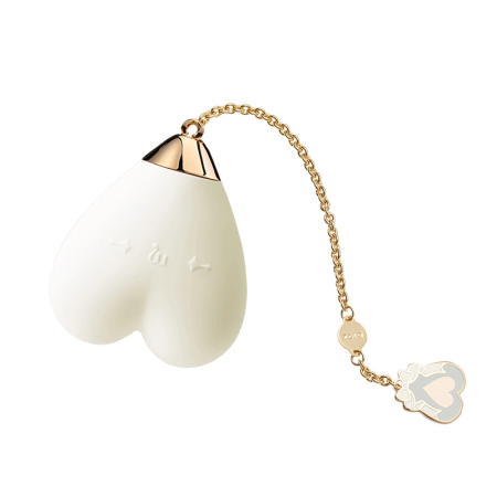 ZALO Baby Heart Vanilla White App-Controlled Massager, 18K Gold Accent