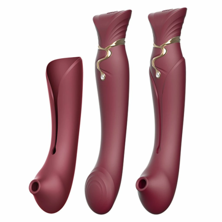 ZALO Queen Set Wine Red - PulseWave Technology & Bluetooth App Control