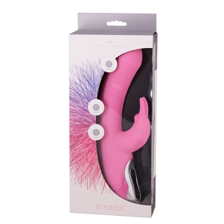 Vibe Therapy Tri Rabbit Pink Intimate Massager, Silicone, 21 cm