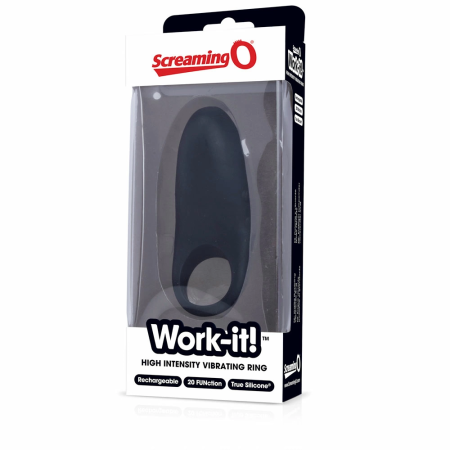 The Screaming O Work-it! Charged Ring Black - 20-Mode Silicone System