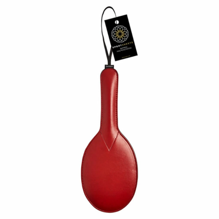 Sportsheets Saffron Ping Pong Paddle - Vegan Leather, Red, Compact Design