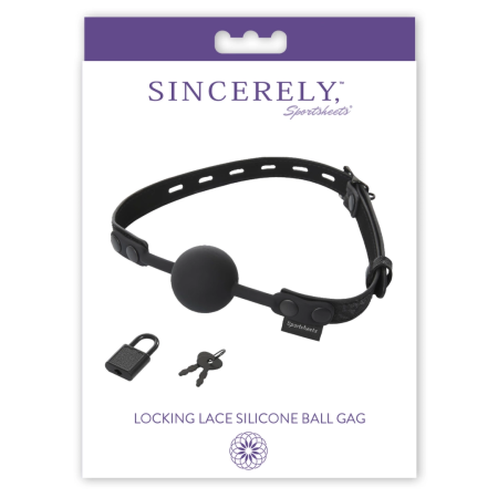 Sportsheets Sincerely Locking Lace Silicone Ball Gag - Adjustable Design