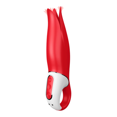 Satisfyer Power Flower Rechargeable Stimulation Device Red Silicone
