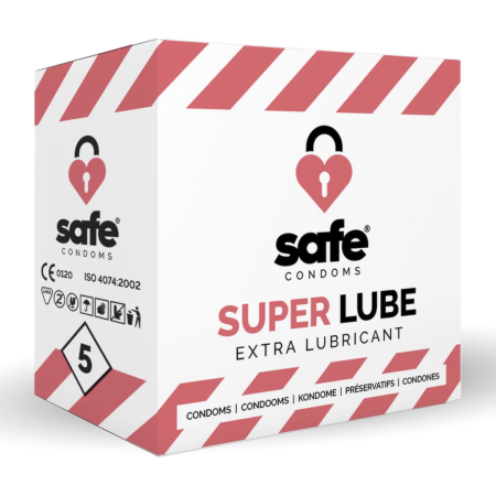 SAFE Super Lube Anatomical Condoms Extra Lubrication 5 pcs