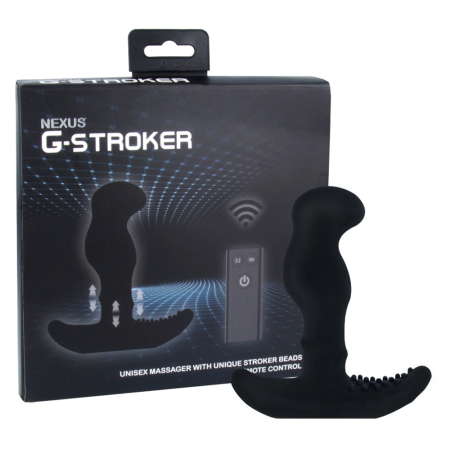 Nexus G-Stroker Black Intimate Massager with Remote, Silicone, 12cm
