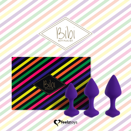 FeelzToys Bibi Set of 3 Silicone Intimate Plugs Purple