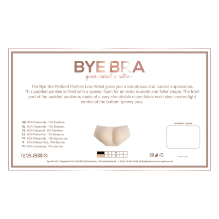 Bye Bra Low Waist Padded Panties S Nude - Shaping Underwear