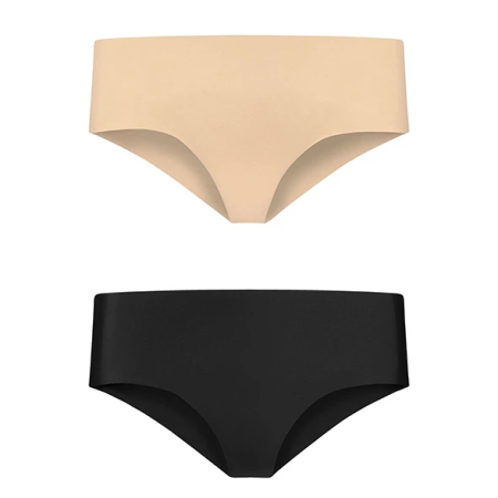 Bye Bra Invisible Hipster Set Nude & Black S - Seamless Comfort 2-Pack