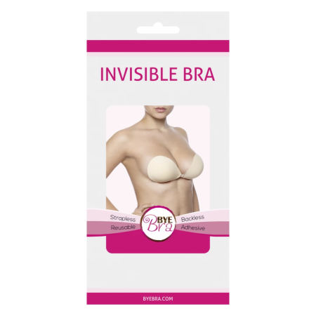 Bye Bra Invisible Bra Cup D Nude - Reusable Adhesive Support