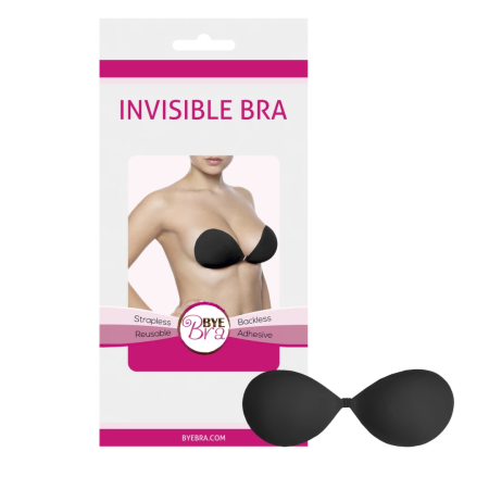 Bye Bra Invisible Bra Cup C Black - Reusable Adhesive System