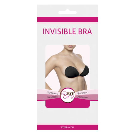 Bye Bra Invisible Bra Cup B Black - Reusable Strapless Solution