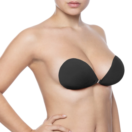 Bye Bra Invisible Adhesive Bra Cup A Black - Reusable Skin-Like Finish