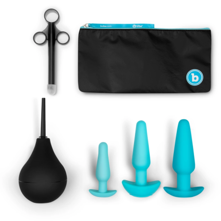 b-Vibe Anal Training & Education Set Blue - 7-Piece Silicone Kit
