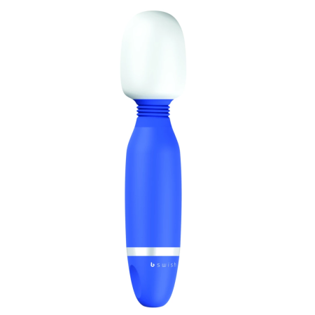 B Swish Bthrilled Denim Wand Massager - 5 Functions, Silicone, Blue
