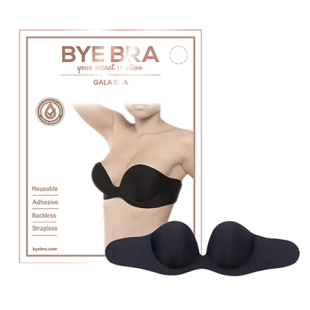 Bye Bra Gala Bra D Cup Black - Strapless Invisible Support System