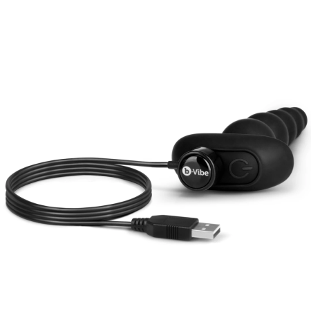 b-Vibe Cinco Black - Remote-Controlled Flexible Silicone Bead System