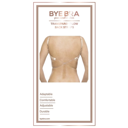Bye Bra Transparent Low Back Straps - Clear Adjustable Extension 2pcs
