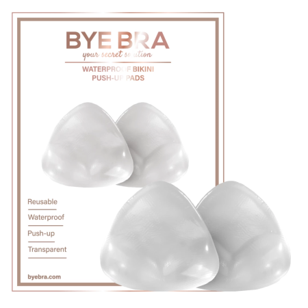 Bye Bra Waterproof Pads Clear - Invisible Support Inserts, 1 Pair