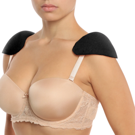 Bye Bra Shoulder Bra Pads Black - Seamless Contour Foam Inserts