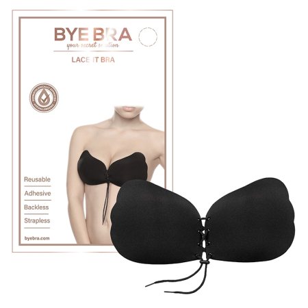 Bye Bra Lace-It Self-Adhesive Bra Cup C Black - Adjustable Cleavage