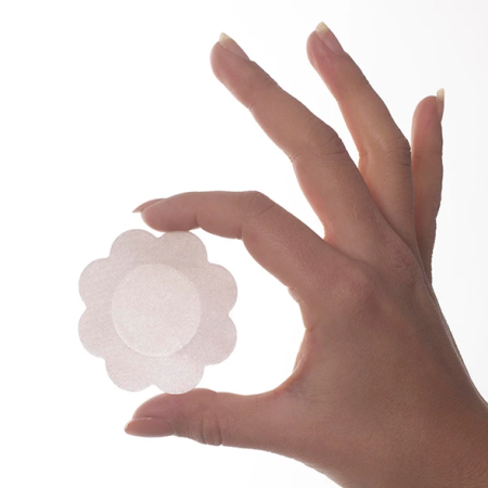 Bye Bra Satin Nipple Covers XL Nude - 3 Pairs, Discreet Adhesive, Flower Shape