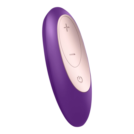 Satisfyer Double Plus Remote Silicone Intimate Device, Dual Motors, Purple