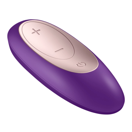 Satisfyer Double Plus Remote Silicone Intimate Device, Dual Motors, Purple