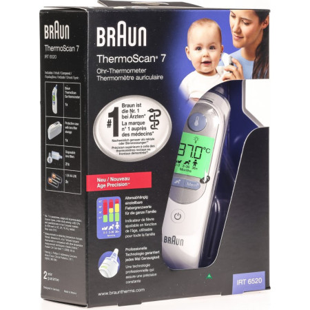 Braun ThermoScan 7 Nuotolinis jutiklis Balta Ausis