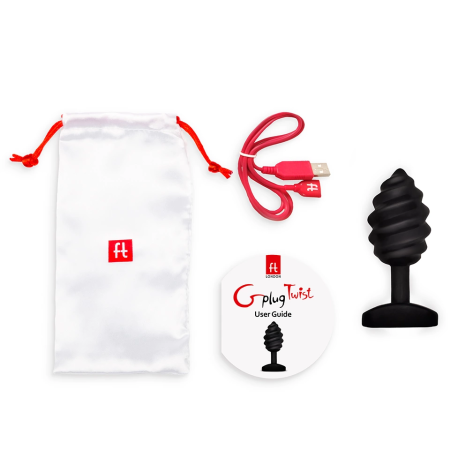 Gvibe Gplug Twist Intimate Silicone Plug with Vibration, 3.9 cm, Black
