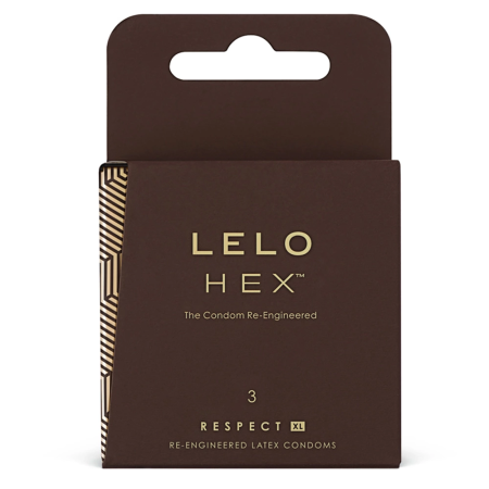 LELO HEX Respect XL Condoms 3-Pack - 58mm Wide, Ultra-Thin Design