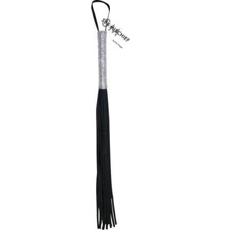 Sportsheets S&M Sparkle Flogger Vegan Leather 79cm Metallic Handle