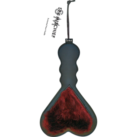 S&M Enchanted Heart Paddle Dual-Sided Vegan Burgundy 26cm