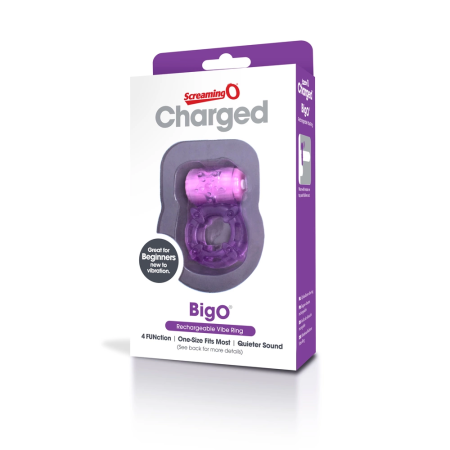 The Screaming O Charged Big O Rechargeable Intimate Ring Purple