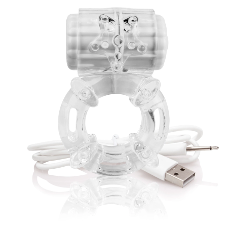 The Screaming O Charged Big O Rechargeable Ring Clear, 3-Speed, USB