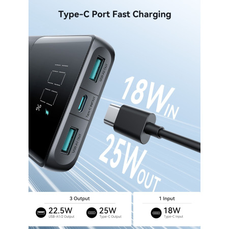 Išorinė baterija Joyroom JR-PBF20 22.5W 10000mAh juoda