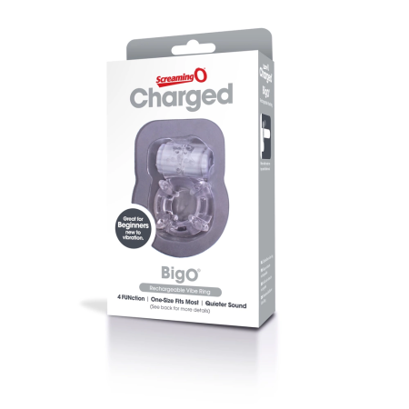 The Screaming O Charged Big O Rechargeable Ring Clear, 3-Speed, USB