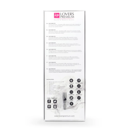 LoversPremium Vulcan Grey Intimate Massage Device, 10 Modes, USB, Waterproof