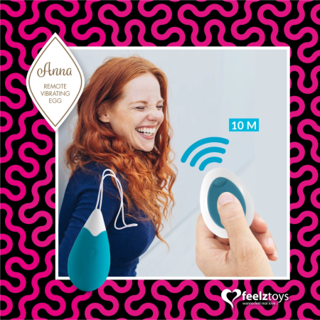 FeelzToys Anna Intimate Remote Vibrating Egg Deep Green, 10 Modes