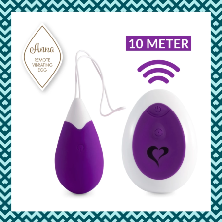 FeelzToys Anna Deep Purple Wireless Vibrating Egg, 10 Modes, USB