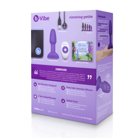 b-Vibe Rimming Petite Plug Purple - Compact Vibrating Silicone Model