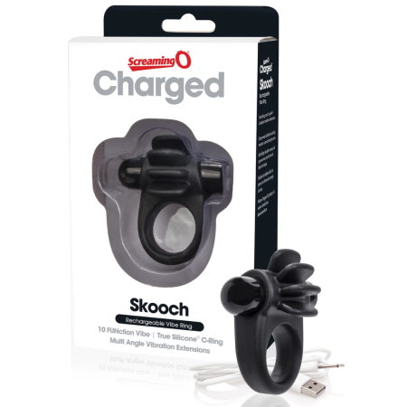 The Screaming O Charged Skooch Black - Rechargeable Silicone Ring