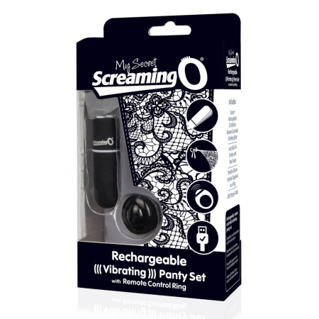 Screaming O Charged Remote-Control Intimate Panty Set Black Rechargeable