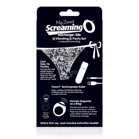 Screaming O Charged Remote-Control Intimate Panty Set Black Rechargeable