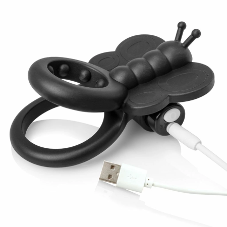The Screaming O Charged Monarch Black - Dual-Ring Silicone Butterfly System
